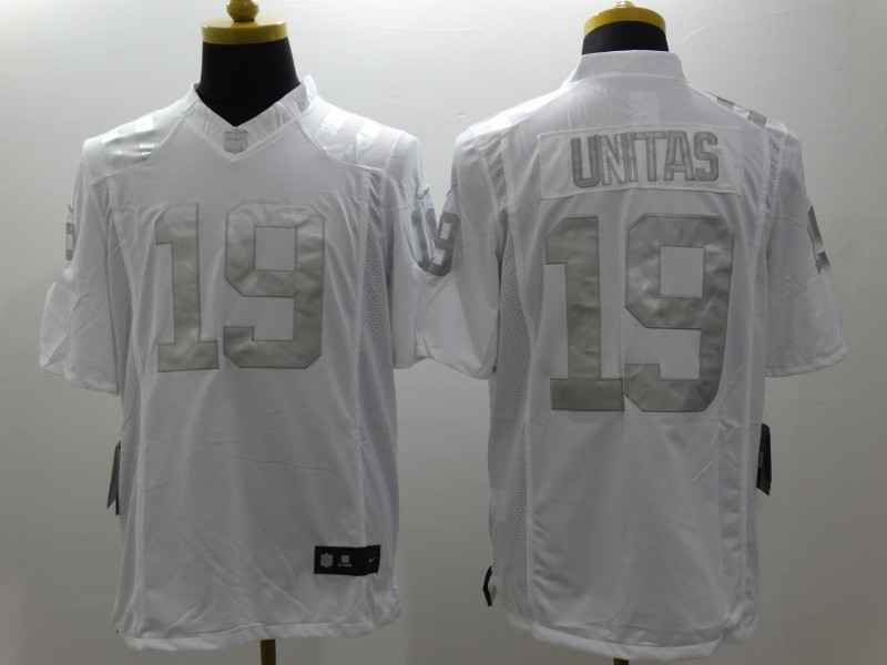 Men's Indianapolis Colts Johnny Unitas #19 White Jersey